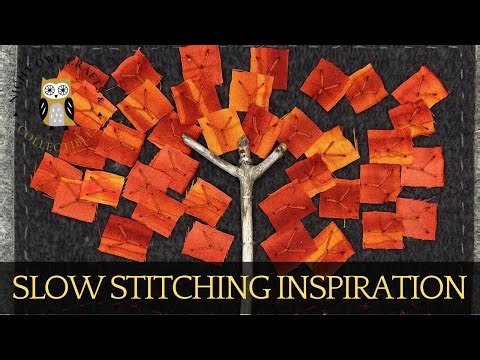 Mindful Slow Stitching 🍁 | Creating an Autumn Tree from Scrap Fabric & Nature Finds