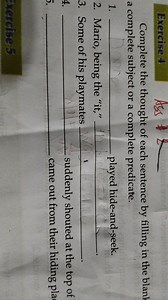 Complete the thought of each sentence by filling in the blank w... | Filo