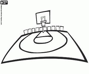 View of a basketball court coloring page printable game