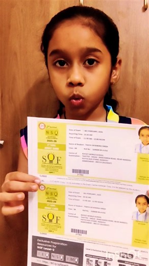 Level 2 Science Olympiad (NSO) Exam Admit Card details for Class 4 #class4science #level2 #level2NSO