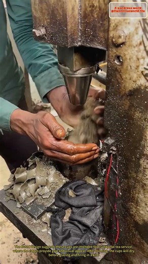 Tea Cup Production: Pressing Clay into Form
