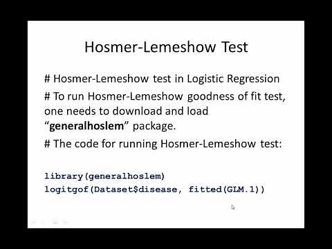 R Commander- Hosmer-Lemeshow Test