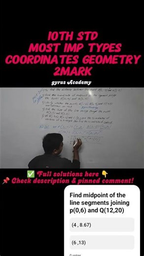 Sirf 2 Mark? Lekin exam me game changer! 🔥 | Coordinate Geometry #education #class #chemistry #ssc