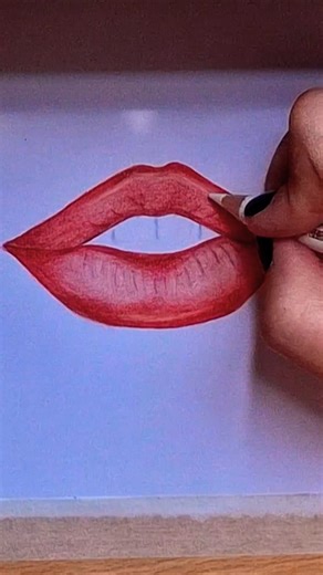 Want to learn how to draw lips the easiest way? #drawing #coloredpencils #arttutorial