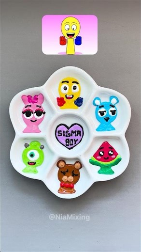 Sprunki OC (the player poppy) sigma boy color mixing🩷 Guess the final color! #sprunki #colormixing