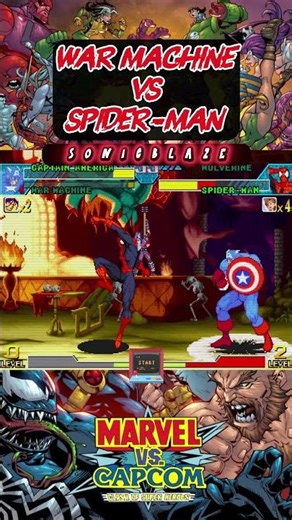 WAR MACHINE finishes SPIDER-MAN in Marvel vs Capcom 🚀🕸️