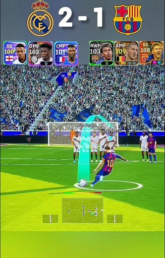 Real Madrid vs Barcelona Free Kick Battle Amazing Goals | eFootball Gameplay Highlights#efootball