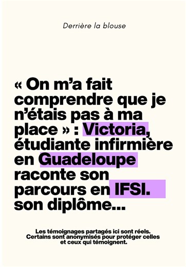« On m’a fait comprendre que je n’étais pas à ma place » : Victoria, étudiante infirmière en Guadeloupe raconte son parcours en IFSI. Suivez nous sur @derrierelablouse.doc #derrierelablouse #temoignage #pourtoi #esi #etudiantsinfirmiers
