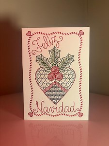Feliz Navidad Embroidered Card - Etsy