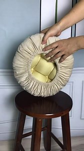 Augld Bar Stool Cushion Soft Velvet Padded Round Stool Cover 12" Velvet Beige