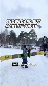 World’s Longest Snowboard?! 🤯🤙 via: @smelov13 #sendit #goodforit #snowboarding #skiing #extreme