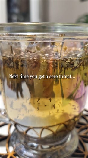 Alison Schillfarth on Instagram: "If you ever start to feel that tickle in your throat that makes you suspect something is coming, make this thyme and sage tea! Here is why I reach for these two herbs when we have a sore throat in my house. Sage (Salvia officinalis) is traditionally used for sore throats because it’s antimicrobial and astringent, helping tighten and soothe irritated tissues. Sage has a long history of use as a tea and gargle for throat pain, hoarseness, and irritation. Thyme (Th