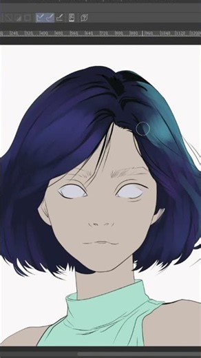 Clip Studio Paint Anime Face Process ✨#shorts
