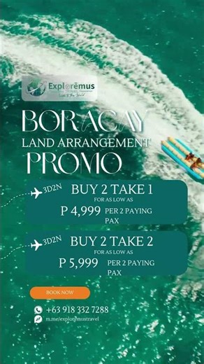 🌴 BORACAY 3D2N BUY 2 TAKE 1 — As LOW as ₱4,999! 🌊