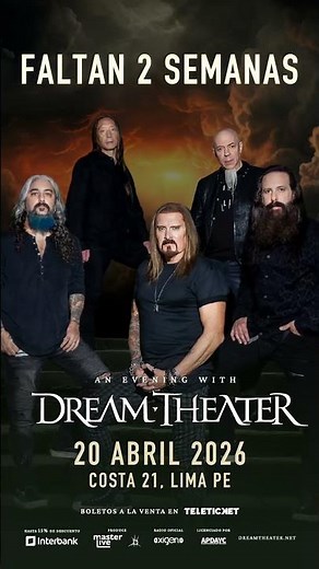 A solo 2 semanas de #DreamTheater 🤟 Cada vez falta menos para ver en vivo a la banda más influye...