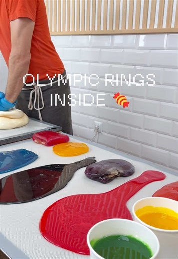 Olympic Rings Crafted from Candy: A Satisfying Art Experience