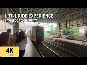 LRT 1 Ride from Carriedo to Gil Puyat with LRTA 1200 Class Train | 4K HDR
