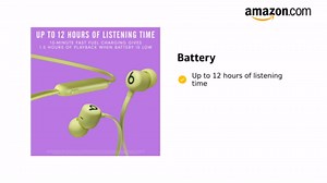 Beats Flex Wireless Portable Bluetooth Earbuds Built-in Microphone - Yuzu Yellow (Renewed)