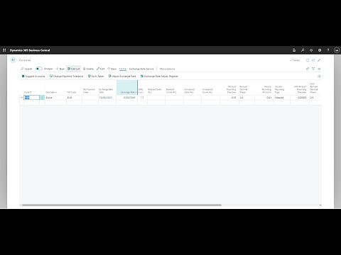 Currencies in Business Central