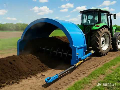 Pull-Type Compost Windrow Turner | Efficient Organic Waste Turning Machine for Large-Scale Farms