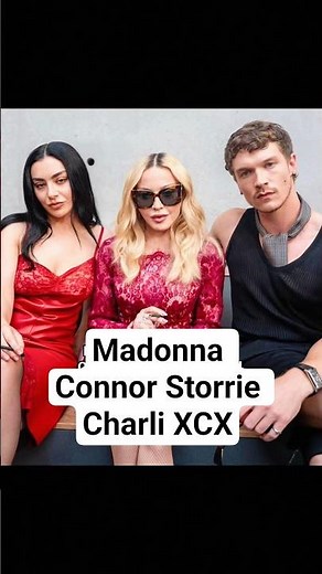 Madonna, Charli XCX and Connor Storrie serving looks at the YSL front row 😎 #madonna #connorstorrie