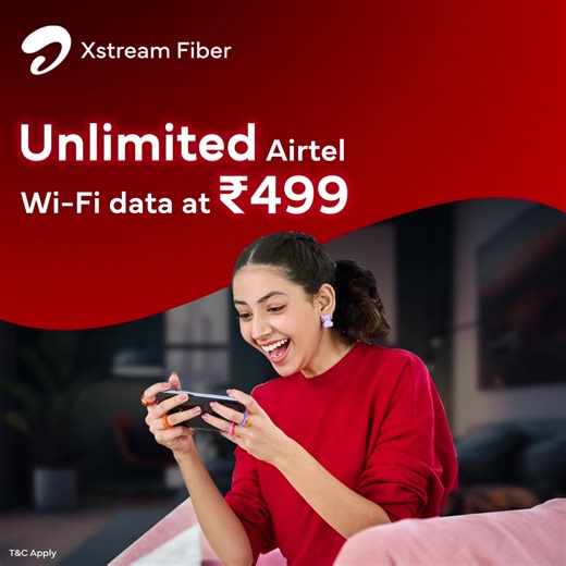 4.9K reactions · 10 comments | Airtel Xstream Fiber Wi-Fi plans starting at just ₹499/month. Save ₹1500 on Router & Installation on long term plans! | Airtel Xstream Fiber | Facebook