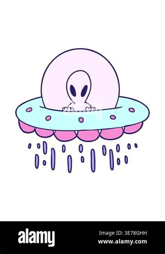 pressure popping animation of cartoon alien UFO Stock Video Footage - Alamy