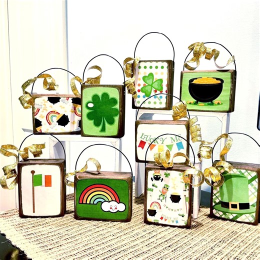 Saint Patricks Day Signs. St Paddy’s Ornament. Wooden Irish Decor. Papered Wood Spring Decor. Leprechaun Decor. March 17th. Modern Prims. - Etsy