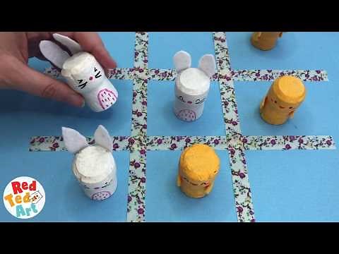 Cork Crafts Bunny Tic Tac Toe - Turn Wine Cork Chicks & Bunny Game