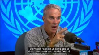 In September 2023, UNEP ocean advocate Lewis Pugh swam 315 miles down the Hudson River, from its source to its end at the Atlantic Ocean, to highlight the critical role rivers play in a habitable planet. On the latest podcast episode of Awake at Night, United Nations Under-Secretary-General for Global Communications Melissa Fleming - UN sat down with Lewis for an in-depth dive into this and other swims, along with his revelations about our planet. Listen here: https://bit.ly/3R2LBCS | UN Environ
