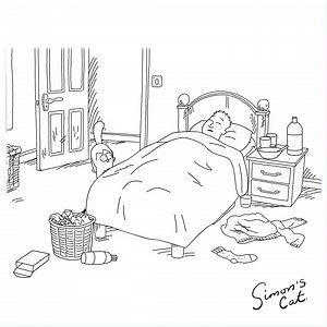 Are you ok hooman?! Cats are the best healers. | Simon's Cat
