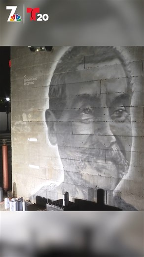 Ground Floor Murals, a group of artists behind Padres murals that have sprung up all over San Diego County, got to work Tuesday night on a piece honoring late Padres co-owner Peter Seidler at the intersection of Kettner and B streets in Little Italy. | NBC 7 San Diego
