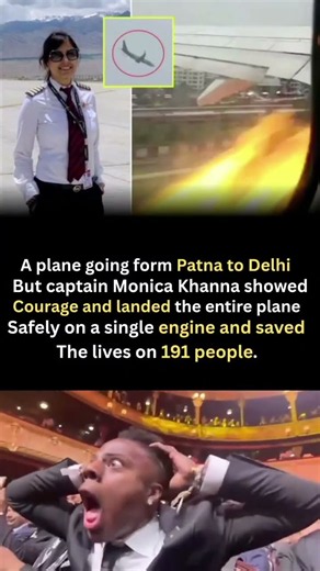 Captain Monica Khanna’s Incredible Courage ✈️ | One Engine, 191 Lives Saved! 🇮🇳#facts #viralvideo