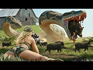 Crazy moments - hunters chase down giant pythons invading the farm with incredibly accurate shots!