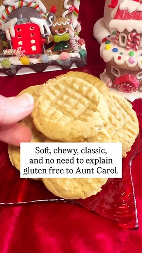 Based on a vintage recipe card from my mother-in-law’s recipe box and tested to perfection, you don’t even have to tell anyone that these are Gluten Free Peanut Butter Cookies (and then inevitably try to explain what that means). Comment RECIPE and I’ll send you the link! You can also get my Guide to an Easy, Festive, and Gluten Free December! https://cupcakesandkalechips.com/gluten-free-peanut-butter-cookies/ #GlutenFreeCookies #ChristmasCookies #GlutenFreeBaking | Cupcakes & Kale Chips - Glute