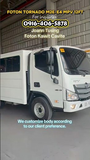 FOTON TORNADO M2E-E4 MPV 12FT - Multi-purpose Vehicle #fotonphilippines