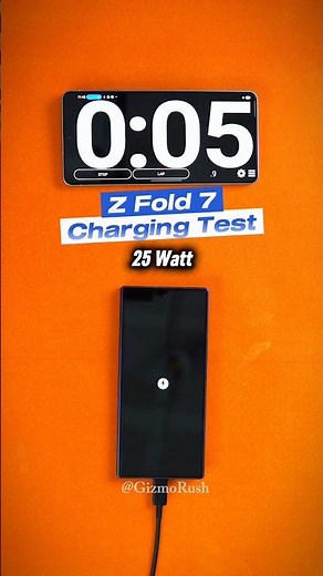 Samsung Galaxy Z Fold 7 Charging Test 25W