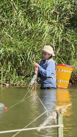 105K views · 1.6K reactions | Traditional Fishing Skills - Girl Catches Giant Fish in the River with Bamboo Rod on a Stormy Day #stormyday #goldenbamboo #bamboofishingrod | Collection | Facebook