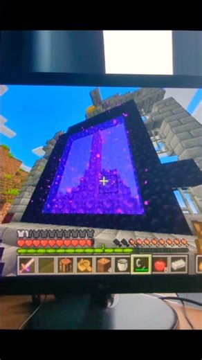 6x7 block wide nether portal! #minecraft #music #gaming #shortsvideo #shorts