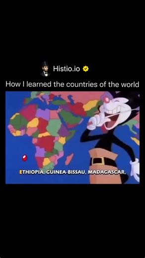 HISTIO on Instagram: "“Yakko’s World” is one of the most iconic segments from the 1993 animated series *Animaniacs*.⁠ ⁠ In the unforgettable musical number, Yakko Warner rapidly sings the names of countries around the world to a lively, patter-style tune inspired by classical music. The performance is fast, clever, and surprisingly educational, turning a simple geography lesson into pure entertainment.⁠ ⁠ What made the segment stand out wasn’t just the speed or the humor — it was how effortlessl