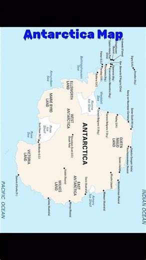 Geographical Map of 🇦🇶 Antarctica #upsc #mpsc #antarctica