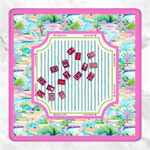 Tropical American Mahjong Mat, Palm Tree Mah Jongg Table Mat, Colourful Mahj Accessories - Etsy