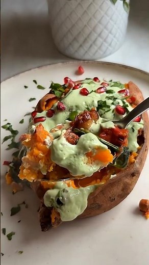 Stuffed sweet potatoes #veganrecipes #recipe #food #veganfood #healthyfood #salad #baking #foodie
