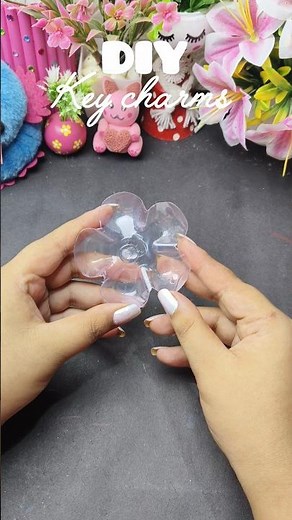 Diy keychain from plastic bottle 🎀🌸 #diy #craft #art #artandcraft #shorts #keychain #handmade #viral