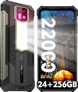 Ulefone Armor 24 Rugged Phone Android 14, 22000mAh/66W Fast Charging, 24GB+256GB, 1000Lum. Camping Light, 64MP+64MP+16MP Cameras, 6.78” 120Hz, uSmart, IP68/IP69K Waterproof Smartphone Unlocked