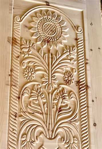 CNC Router Carving a Stunning Flower Door Design