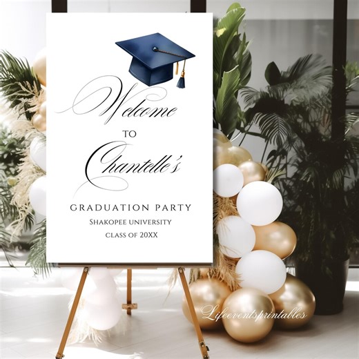Graduation Party Welcome Sign Template, Minimalist Graduation Welcome Poster, Editable Modern Graduation Welcome Poster Template Download - Etsy