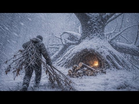 Trapped in a -21°C Blizzard with Only a Fire | Extreme Winter Survival Alone and frozen