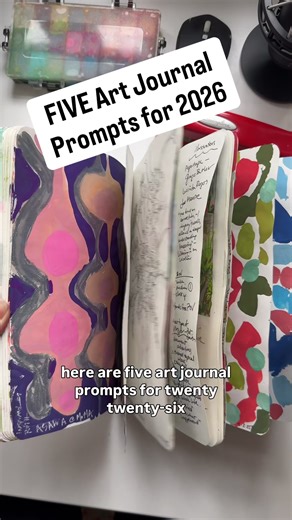 Five Art Journal Prompts for January 2026! Never a better time for a creative reset! #artjournal #creativereset #sketchbookprompts