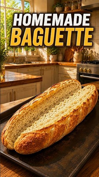 Homemade Baguette With the CRUNCHIEST Crust 🥖🔥 #aifood